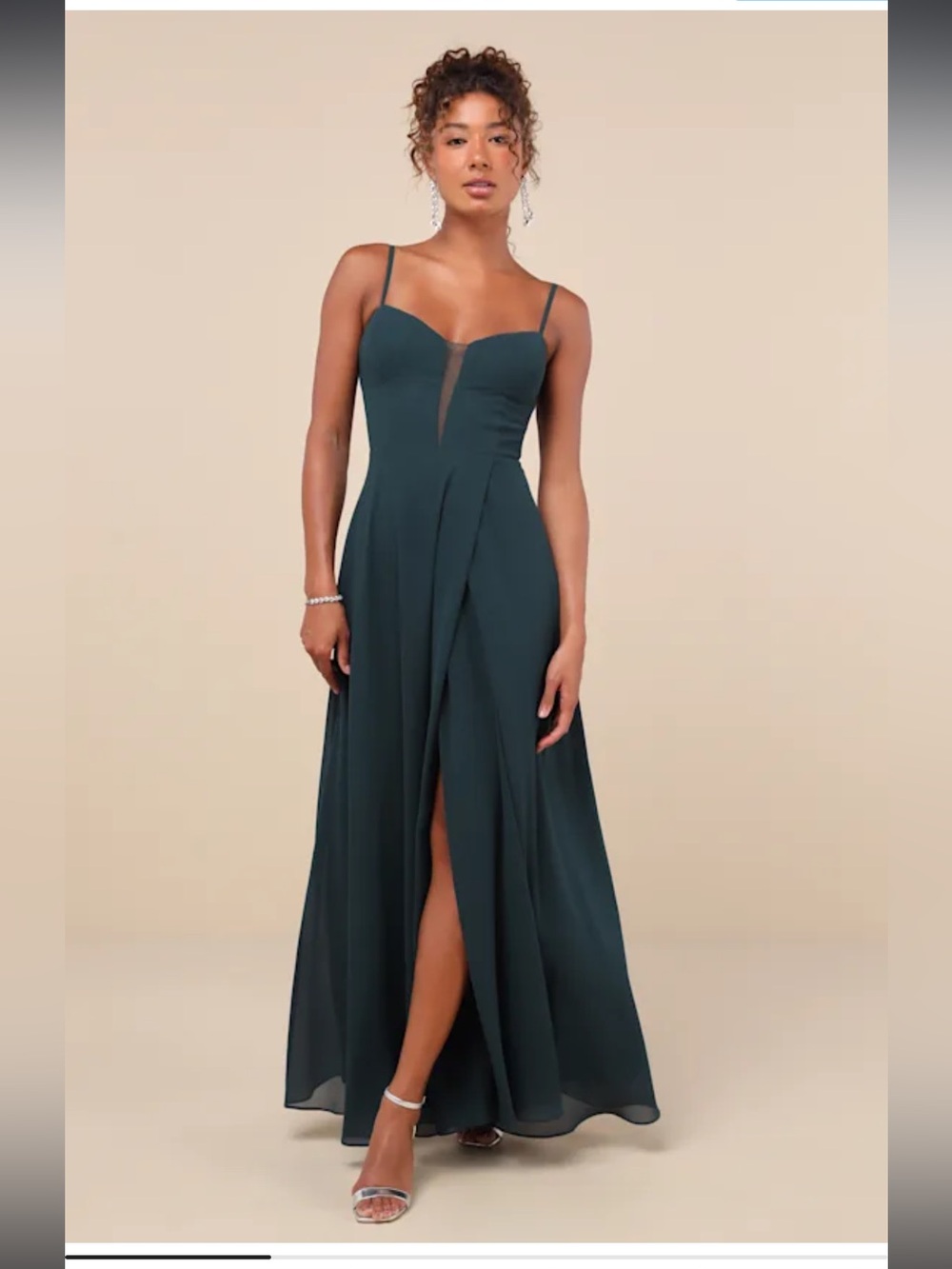 NWT lulus Stunning Grace Emerald Green Cutout A-Line Maxi Dress Size XS